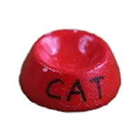 Melody Jane Dolls Houses House Miniature 1:12 Scale Pet Accessory Red Cat Food Bowl Water Dish