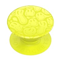 POPSOCKETS Phone Grip with Expanding Kickstand - Neon Jolt Yellow Smiley Melt