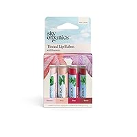 Tinted Lip Balms for Lips to Moisturize, Soften & Add A Wash of Color, Four Assorted Shades, 4pk.