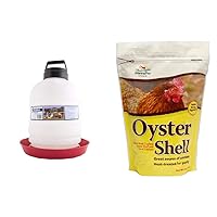 P5G04 64021 Top Fill Poultry Fountains, 5-Gallon, 5 Gallon & Manna Pro Crushed Oyster Shell | Egg-Laying Chickens | 5 LB