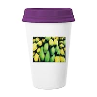 Fresh Fruits Yellow Banana Picture Coffee Mug Glass Pottery Ceramic Cup Lid Gift