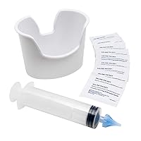 Ear and Ear Wax Cleaner for Humans, Includes 10 Saline Packs, Syringe with Tri-Stream Tip and Basin