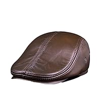 Shisei Men's Hunting Hat, Leather Hat, Men's Cap, Cold Protection, Warm, Spring, Autumn, Winter, Golf, Outdoor, Cowhide Leather, Casual, Ear Hooks