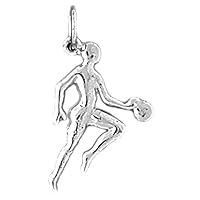Basketball Player Pendant | Sterling Silver 925 Basketball Player Pendant - 23 mm