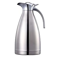 68 Oz Stainless Steel Coffee Thermal Carafe/Double Walled Vacuum Thermos Insulated / 12 Hour Heat Retention / 2 Liters (Silver)