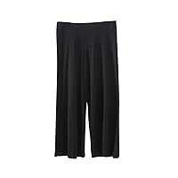 Womens Modal Wide Leg Capri Pants Summer Comfy Basic Pajama Pants Stretchy High Waist Causal Loose Loungewear Pants