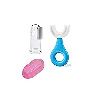 Baby U Shaped Toothbrush and Finger Brush Combo Set | Gentle Care for Infant Oral Hygiene | Toothbrush Newborn | Best Newborn Toothbrush | Finger Toothbrush for Newborn | Infant Toothbrush