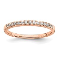 14k Rose Gold 1/8 Carat Diamond Wedding Band Size 7.00 Jewelry for Women