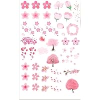 Cherry Blossom Temporary Tattoo Flower Arm Waterproof Female Peach Blossom Ancient Style Fresh Hand-Painted Temporary Tattoo