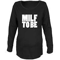 Old Glory Milf to Be Black Maternity Soft Long Sleeve T-Shirt - X-Large
