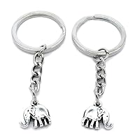 5 PCS Antique Silver Keyrings Keychains Key Ring Chains Tags Clasps AA461 Elephant