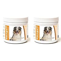 Healthy Breeds Australian Shepherd Omega HP Fatty Acid Skin and Coat Support Soft Chews 60 Count (Pack of 2)