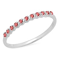 Dazzlingrock Collection 0.12 Carat (ctw) Ladies Anniversary Wedding Band Stackable Ring, Sterling Silver