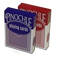 2 Decks of Pinochle Playing Cards - Red & Blue Decks