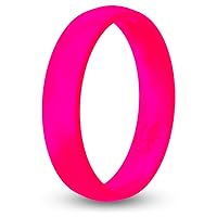 Knot Theory Silicone Rings for Women Rainbow Neon Pink Yellow Orange – Bright Camo Rubber Wedding Band – Gym Workout Yoga Pilates Ring for Her
