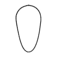 Bulova Jewelry Men's Classic Black Ruthenium Plated Sterling Silver Tennis Necklace with 5mm Black Spinel, Length 22