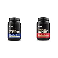 Optimum Nutrition Gold Standard 100% Micellar Casein Protein Powder and 100% Whey Protein Powder Bundle, 1.81 LB and 2 Pound