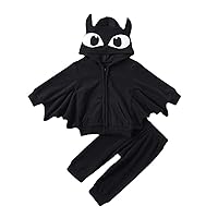 Fleece Outfit Baby Boy Halloween Toddler Kids Children Infant Newborn Baby Boys Girls Cute Little (Black, 3-4 Years)