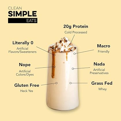 Clean Simple Eats Simply Vanilla Whey Protein Powder, Natural Sweetened and Cold-Pressed Whey Protein Powder, 20 Grams of Protein, 30 Servings