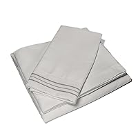 Microfiber Bedding Set (Queen, Light Gray) - Non-Slip Deep Pockets - Cute & Comfortable Bed Sheets & Pillow Cases