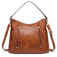 Gladdon Hobo Bags for Women,Ladies Leather Handbags Fashion Crossbody Bag Large Multi Pocket Shoulder Tote Bag 2pc