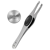 Professional Eyebrow Tweezers for Women and Men, Sharp, Slant Tweezer for Facial Hair Removal, Brows and More, Medical Grade Stainless Steel