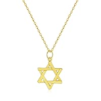 925 Sterling Silver Matte Brush Star of David Pendant Necklace 18 inch