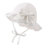 Bow Baby Girls Summer Hat Flower Toddler Girls Sun Hat Cotton Breathable Infant Hat