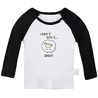 I Don't Give A Sheep Funny T Shirt, Infant Baby T-Shirts, Newborn Long Sleeve Tops, Toddler Kids Graphic Tee Shirts
