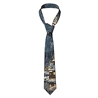 Christmas Print Necktie for Men Novelty Design Fashion Funny Neck Tie Cosplay 3.15