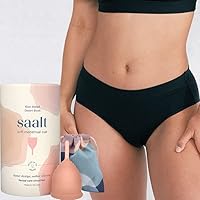 Saalt Soft Menstrual Cup (Desert Blush, Small) & Cotton Brief Period 100% Cotton Underwear (Small) - Super Soft and Flexible - Best Sensitive Cup - Wear for 12 Hours - Made in USA