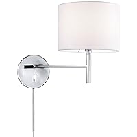 Dainolite Ltd DAIN463-1W-PC-WH Transitional One Wall Sconce Close-to-Ceiling-Light-fixtures, Chrome