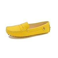 TDA Womens Comfortable Casual Leather Driving Walking Running Boat Loafers Moccasins Flats Multi Colored