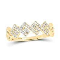 The Diamond Deal 10kt Yellow Gold Womens Round Diamond Stackable Band Ring 1/5 Cttw