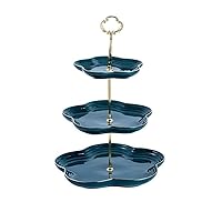 Fruit Tray,European Fruit Plate Household Ceramic Three Tier Cake Stand and Cakes Desserts Fruits Candy Buffet Stand for Wedding Home&Party Serving