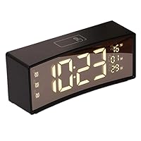 Alarm Clock, Multifunctional LED Digital Alarm Clock, USB/Battery Operated 3D Curved Screen Floating Sense Font Snooze Function 3 Adjustable Brightness Perfect for Bedroom (Color: Black, Size: Free Size)