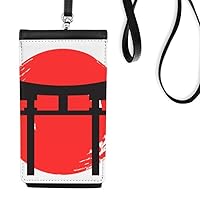 Shinto Shrine Japan Torii Phone Wallet Purse Hanging Mobile Pouch Black Pocket