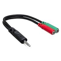 HOSA YMM-108 3.5 TRRS to Dual 3.5mm TRSF Breakout Cable