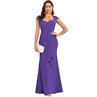 Plus Size Mother of The Groom Dresses Chiffon Purple Mermaid Mother of The Bride Dresses for Wedding Size 26W
