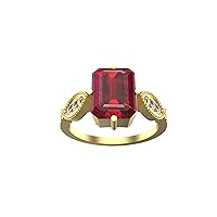 Elegant Ruby and Diamond Ring in 14K Gold - Stunning Statement Piece