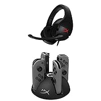 HyperX Cloud Stinger - Gaming Headset and HyperX ChargePlay Quad - Joy-Con Charging Station for Nintendo Switch