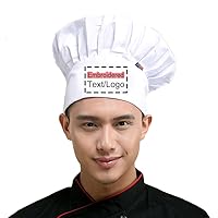 YOWESHOP Personalized Custom Chef Hat Adjustable Elastic Baker Kitchen Cooking Chef Cap Embroidered Text & Logo