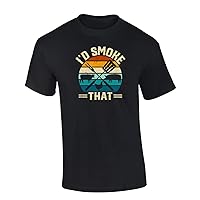 Mens Funny Humorous Distressed I'd Smoke That Grilling Mens Short Sleeve T-Shirt