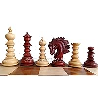 Luxury Savano Chess Pieces in BudRose (Padauk Wood ) & Boxwood- Triple Weighted . Best Handmade Chess Set. Made in India. Luxury Gift Item