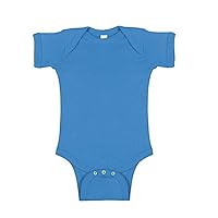 RABBIT SKINS Unisex Baby Girls and Boys Fine Jersey Short Sleeve Creeper Bodysuit in Sizes 6M to 18M