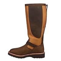 JUSTIN Boots Chippewa Women's Cottonwood Hickory Brown Square Toe 17in Tall Snake Boot