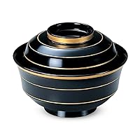 J-kitchens Miso Soup Bowl, 4 inches Tenryuji Bowl, Gold Line, Made in Japan