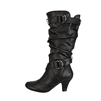 Knee High Flat Boots for Women Size 12 Boots Booties Boots High Retro Heel Women's Heel Shoes For Women Boots Tapered women's boots Knee Women Boots