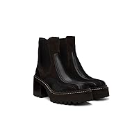 See by Chloe Women's Dayna Chelsea Black Brown Suede Leather Booties Boots