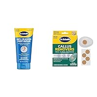Dr Scholl's Dry Cracked Foot Repair Cream 3.5oz & Callus Remover Seal Heal Bandage Hydrogel Technology 4ct